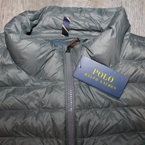 NWT POLO RALPH LAUREN MEN'S DOWN PACKABLE GRAY VEST L XXL - Picture 4 of 7